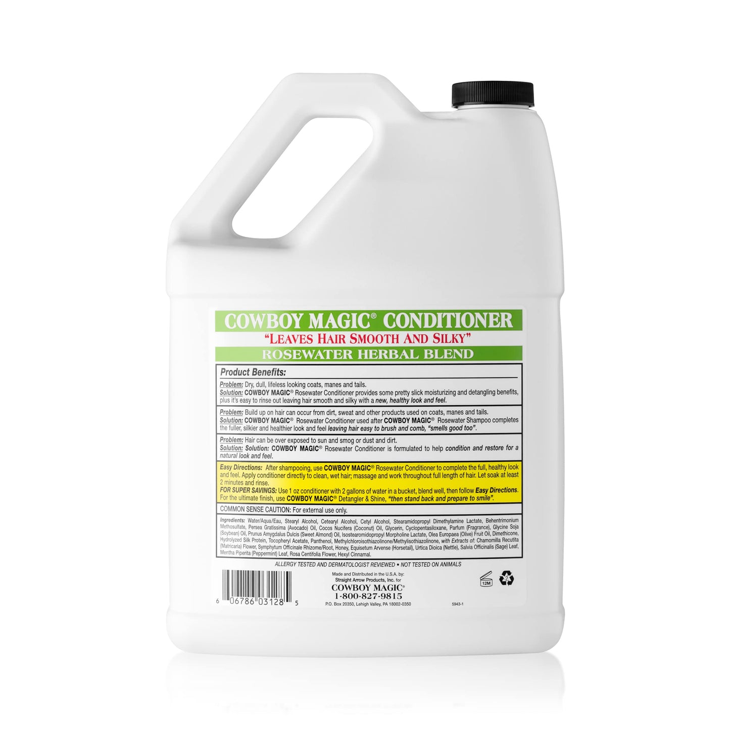 Cowboy Magic Rosewater Conditioner Gallon Rosewater Herbal Blend Leaves Hair Smooth and Silky
