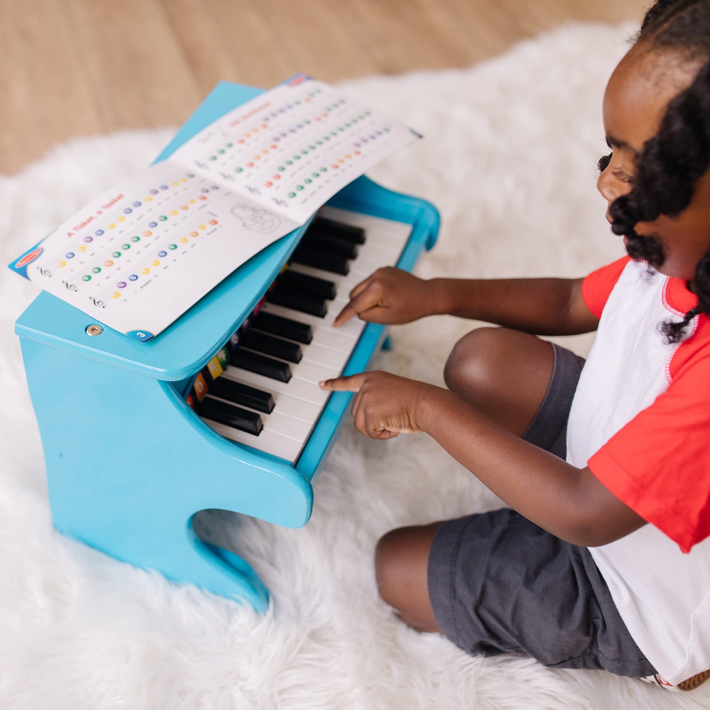 Melissa & Doug Learn-to-Play Piano with 25 Keys and Color-Coded Songbook - Blue