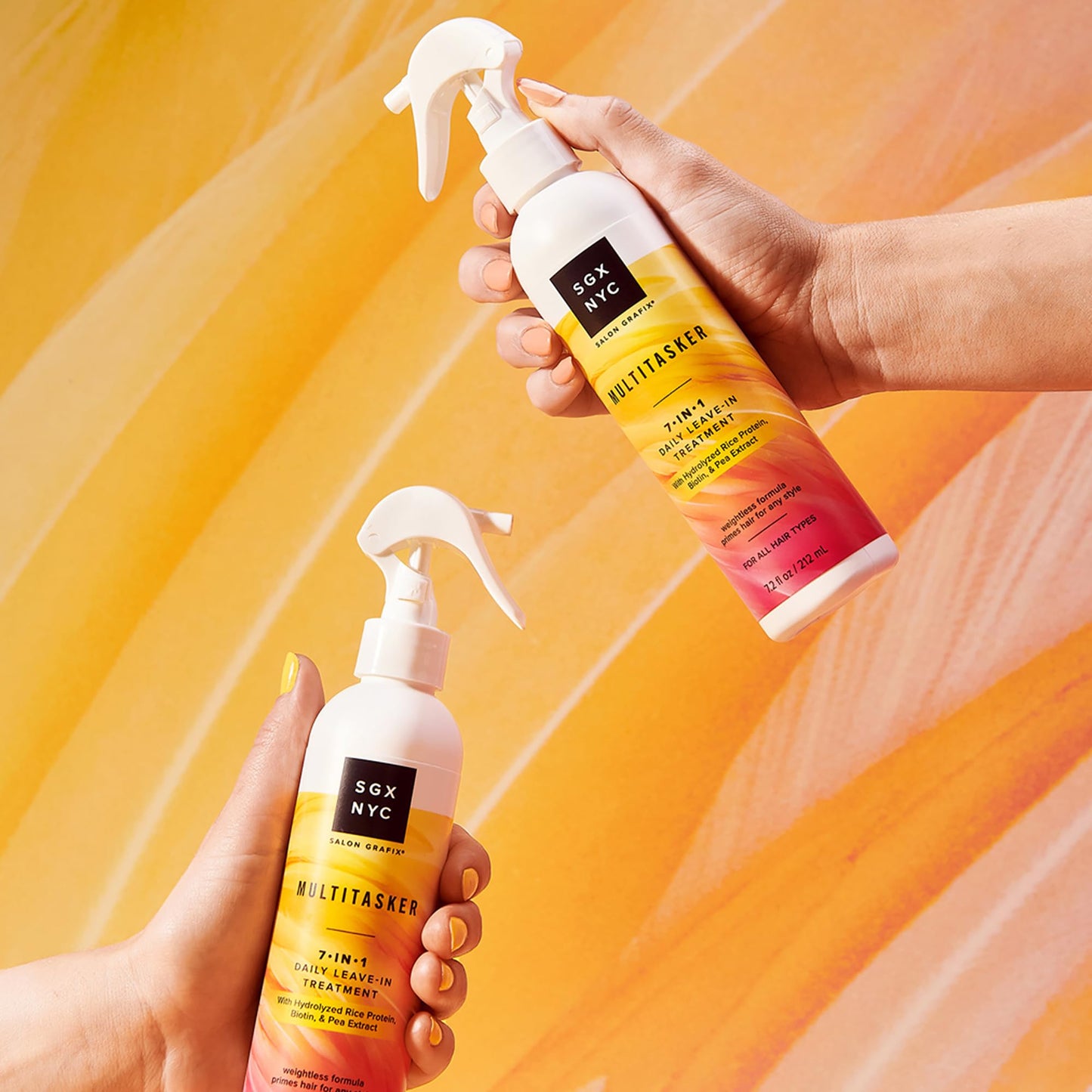SGX NYC The Multitasker 7-in-1 Daily Leave-In Treatment - Heat Protection Spray for Hair - Leave In Conditioner Spray with Biotin - 2 pc