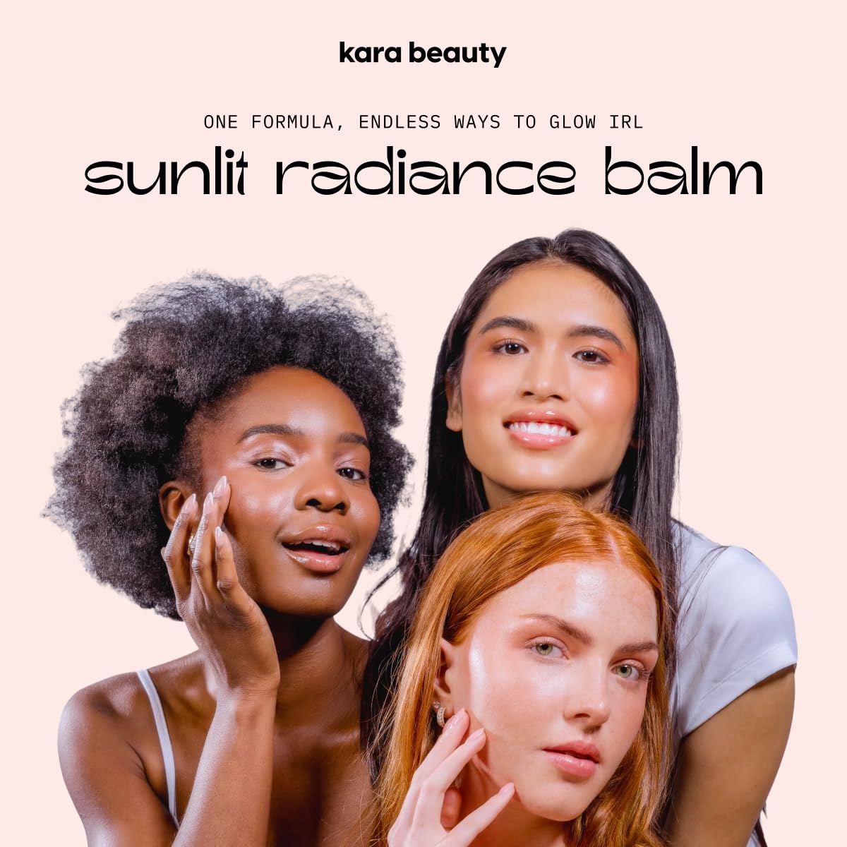 Kara Beauty Sunlit Radiance Glow Balm Highlighter and Bronzer Cream for Dewy Glow, Natural Mica Shimmer Face Blush Balm, Lightweight Formula
