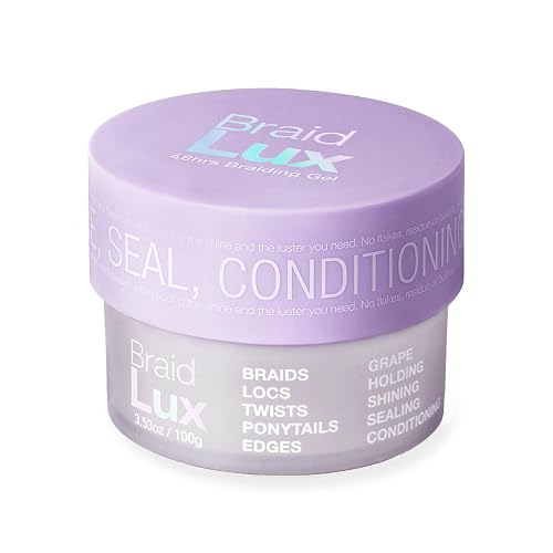 Lux Collection Braiding Gel & Braid Sealer for Box Braids - Braid Lux Gel for Braids, Locs & Twists with Castor Oil & Biotin, Non-Flaking, High Shine