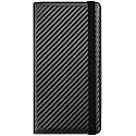 checkbook cover with elastic band - premium leather clear pvc divider durable, compact, and multi-functional holder wallet case for man woman, carbon…