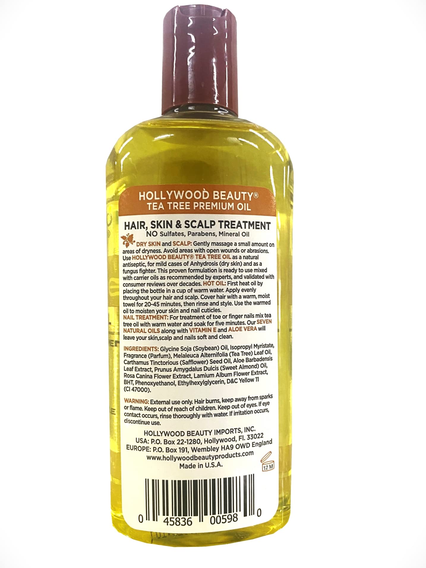 Hollywood Beauty Tea Tree Oil, 8 fl oz (236 ml) each (Pack of 7)