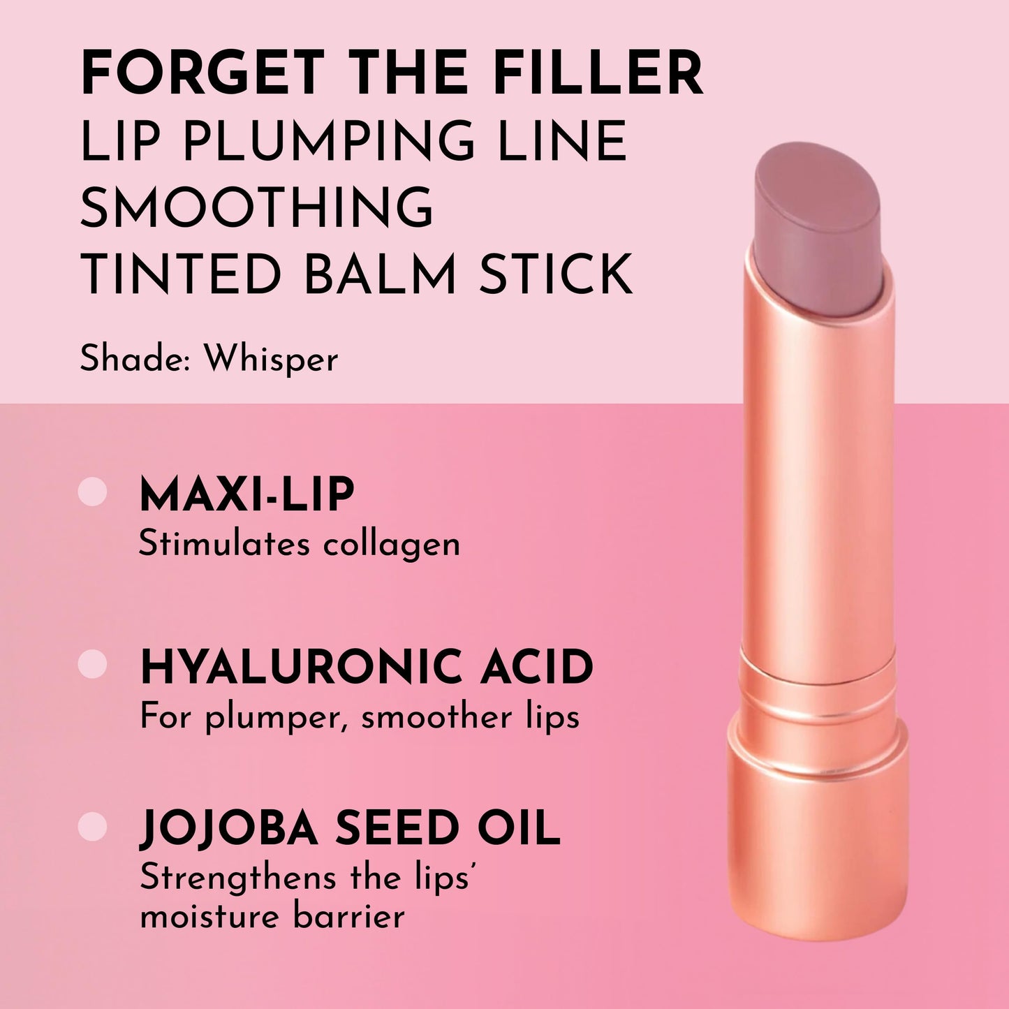 LAWLESS Women's Forget the Filler Lip Plumping Line Smoothing Tinted Balm, Whisper, 0.09 Ounce