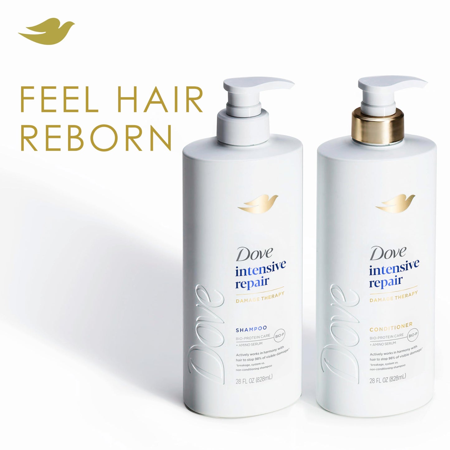 Dove Shampoo Intensive Repair for Damaged Hair with Bio-Protein Care Technology and Amino Serum 28 Fl Oz
