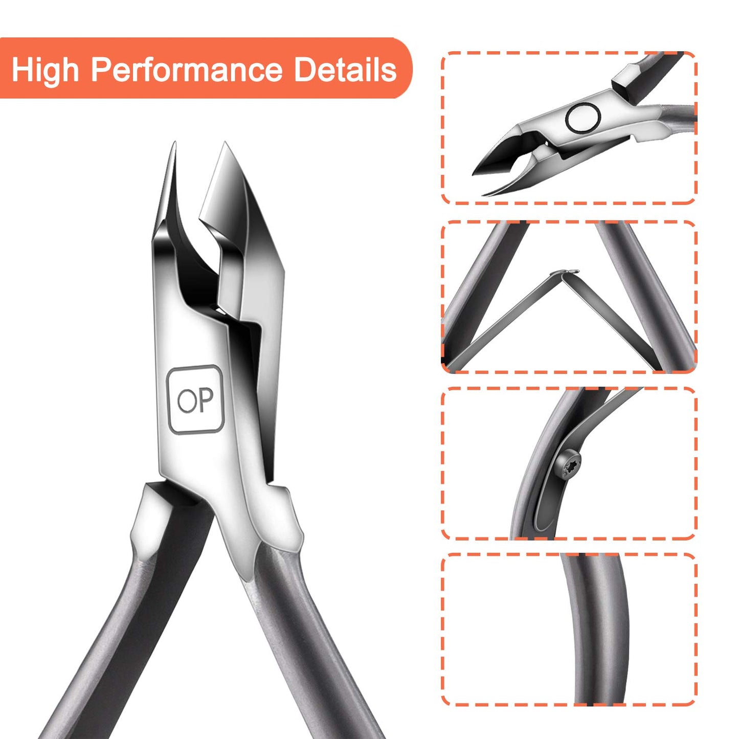 Cuticle Nippers Salon Grade for Manicurist Extremely Sharp Effortless Cuticle Trimmer Precise Clippers Pedicure Manicure Nail Care Tool, opove X7
