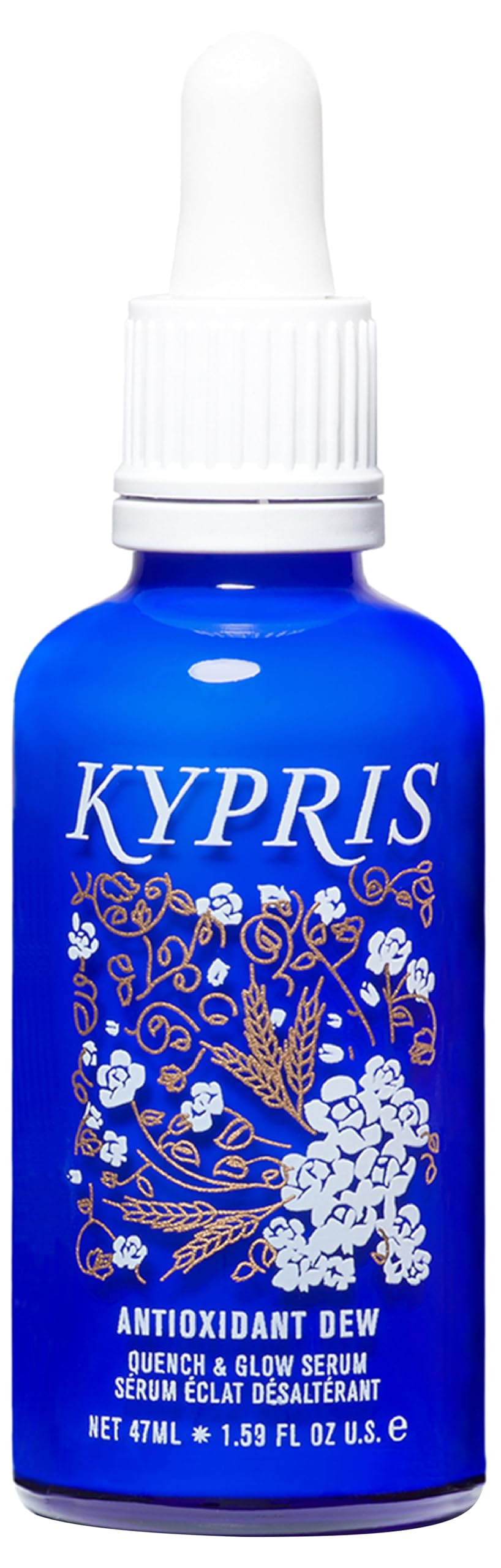 KYPRIS, Antioxidant Dew Quench & Glow Facial Serum, Light Intense Hydration Antioxidant Soothing Serum, Vitamin C & E (1.59 fl oz / 47 ml)