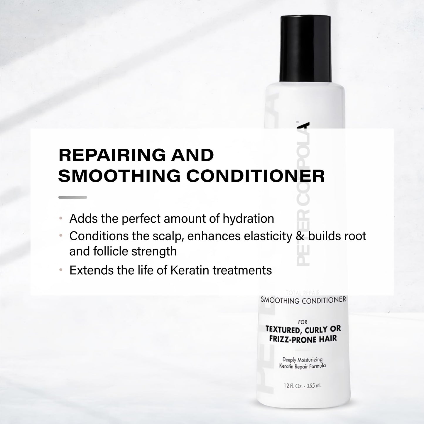 PETER COPPOLA Total Repair Conditioner - Keratin Protein - Repairs Damaged Hair - Color Safe - Keratin Aftercare Conditioner For Daily Use - Healthy