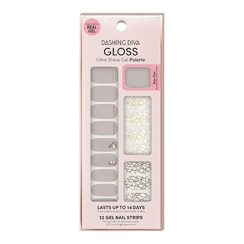 Dashing Diva Gloss Nail Wraps - All Lined Up | UV Free, Chip Resistant, Long Lasting Gel strips | Contains 32 Strips, 1 Prep Pad, 1 File Beauty & Personal Care Dashing Diva