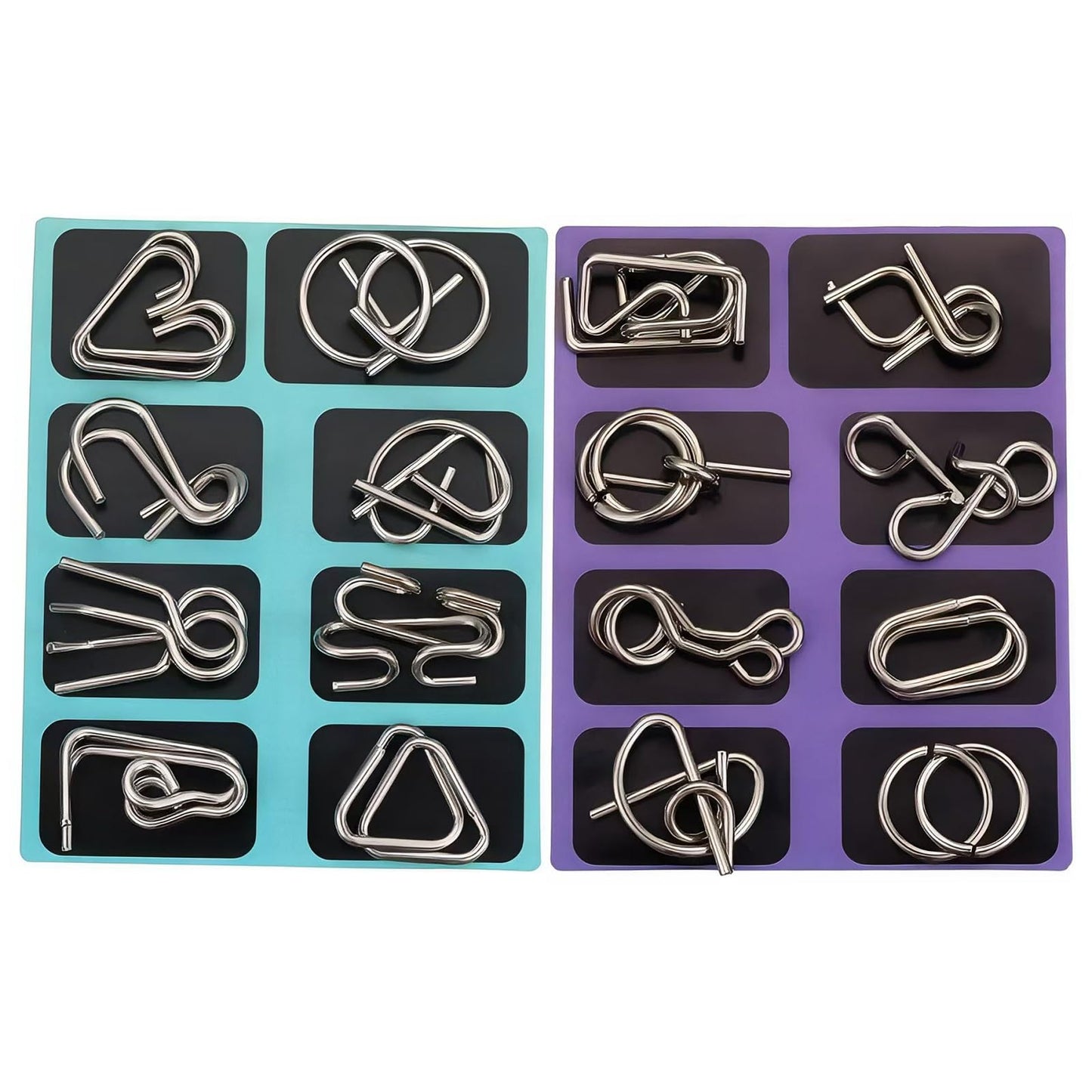 Metal Brain Teaser Puzzle Set – 32 Steel IQ Games with Pouch, Mind & Physics Puzzles for Adults, Kids & Teens, Challenge & Gift Idea