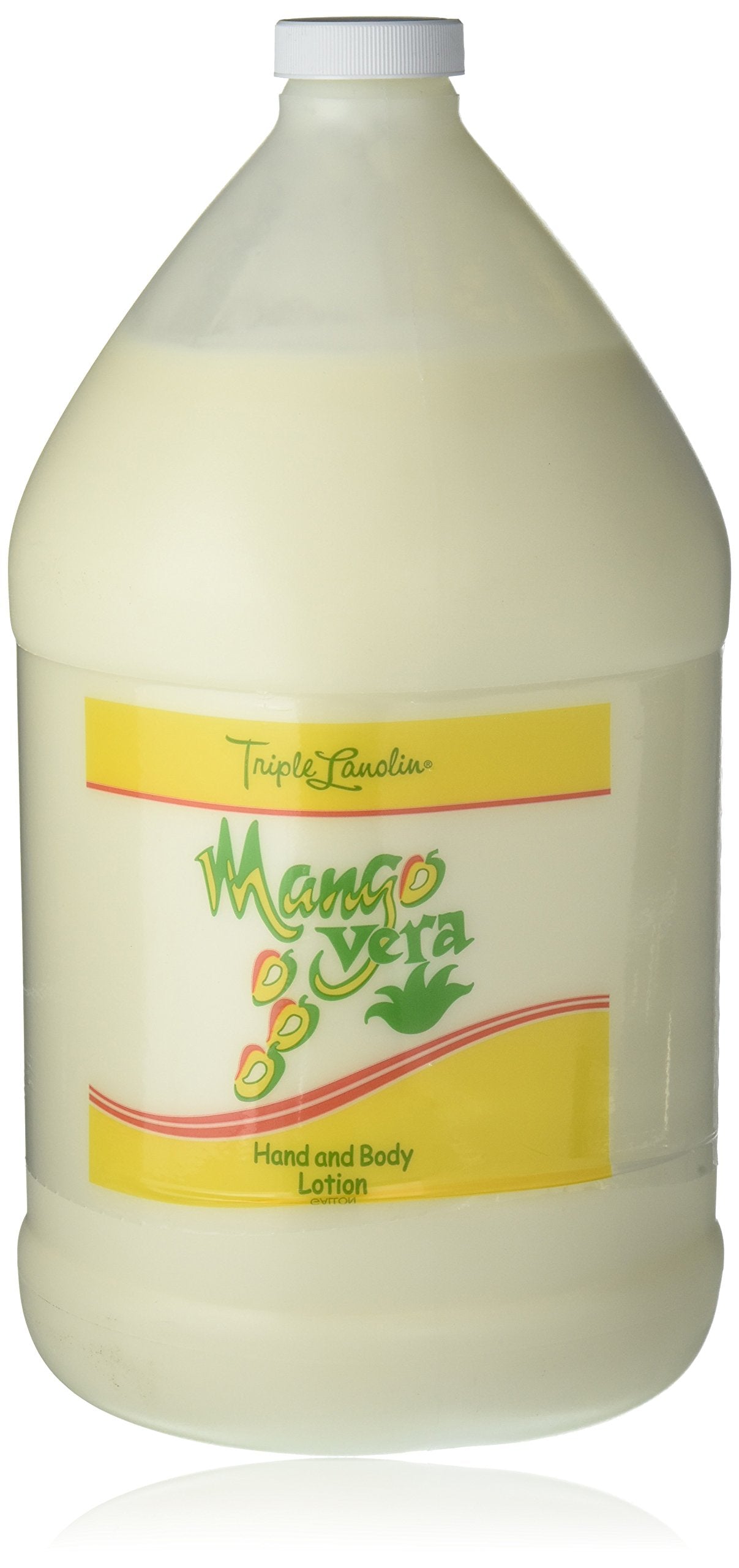 Triple Lanolin Mango Vera Soothing Lotion (1 Gallon) - Tropical Mango Scented Aloe & Lanolin Moisturizer for All Skin Types - Deeply Hydrating Hand