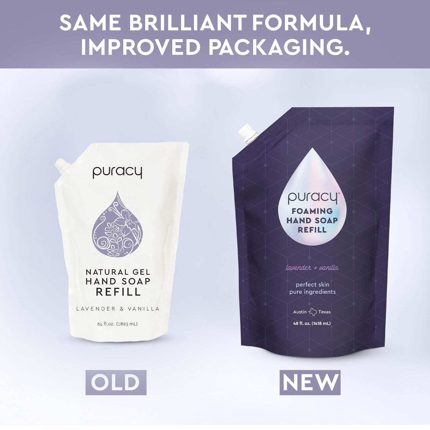 Puracy Foaming Hand Soap Refill - Plant-Powered Natural Hand Soap As Seen on TikTok, Non-Toxic, Sulfate-Free Liquid Soap, Moisturizing Foam Handwash