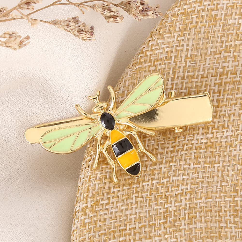 6Pcs Exquisite Cute Metal Bee Alligator Hair Clips Barrettes Honeybee Hair Side Clip Bride Bridesmaid Hair Jewelry Accessories for Women Teen Girls