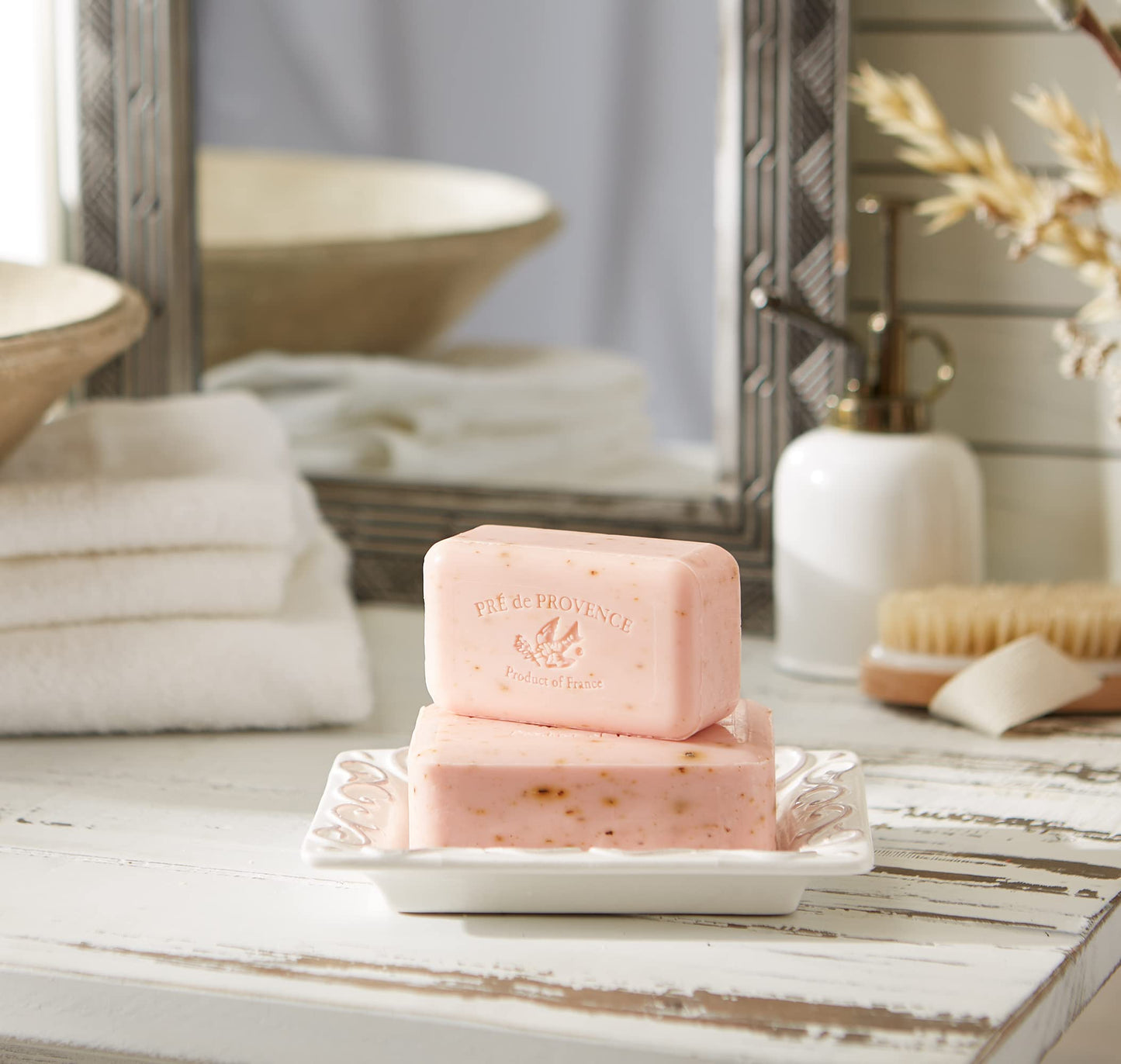 Pre de Provence Artisanal Soap Bar, Enriched with Organic Shea Butter, Natural French Skincare, Quad Milled for Rich Smooth Lather, 8.8 Ounce, Rose Beauty & Personal Care Pre de Provence