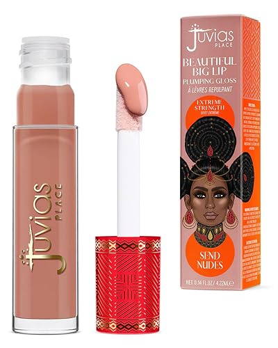 Juvia's Place Beautiful Big Lip Plumper - Send Nudes | Neutral Gloss for a Effortlessly Beautiful Pout, Defined Lips | Plumping, Hydrating &