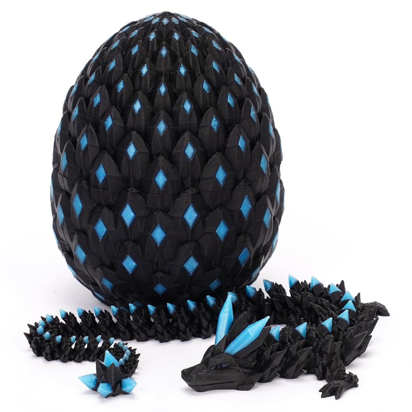 3D Printed Mystery Dragon Egg – Glow-in-the-Dark Articulated Dinosaur Fidget Toy, Crystal Dino Eggs for Kids 5-12, Boys & Girls Home Decor