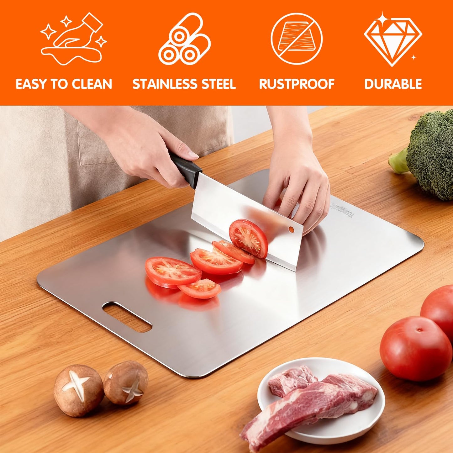 Titanium Cutting Board - New Upgrade 100% Pure Titanium Cutting Boards,Double-sided pure titanium Kitchen cutting board,Healthy…