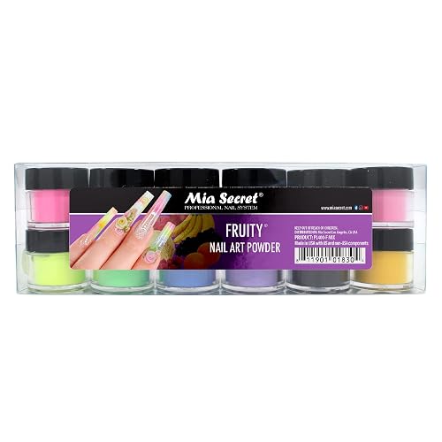 Mia Secret -Fruity Collection Nail Acrylic Powder set of 12 Beauty & Personal Care Mia Secret