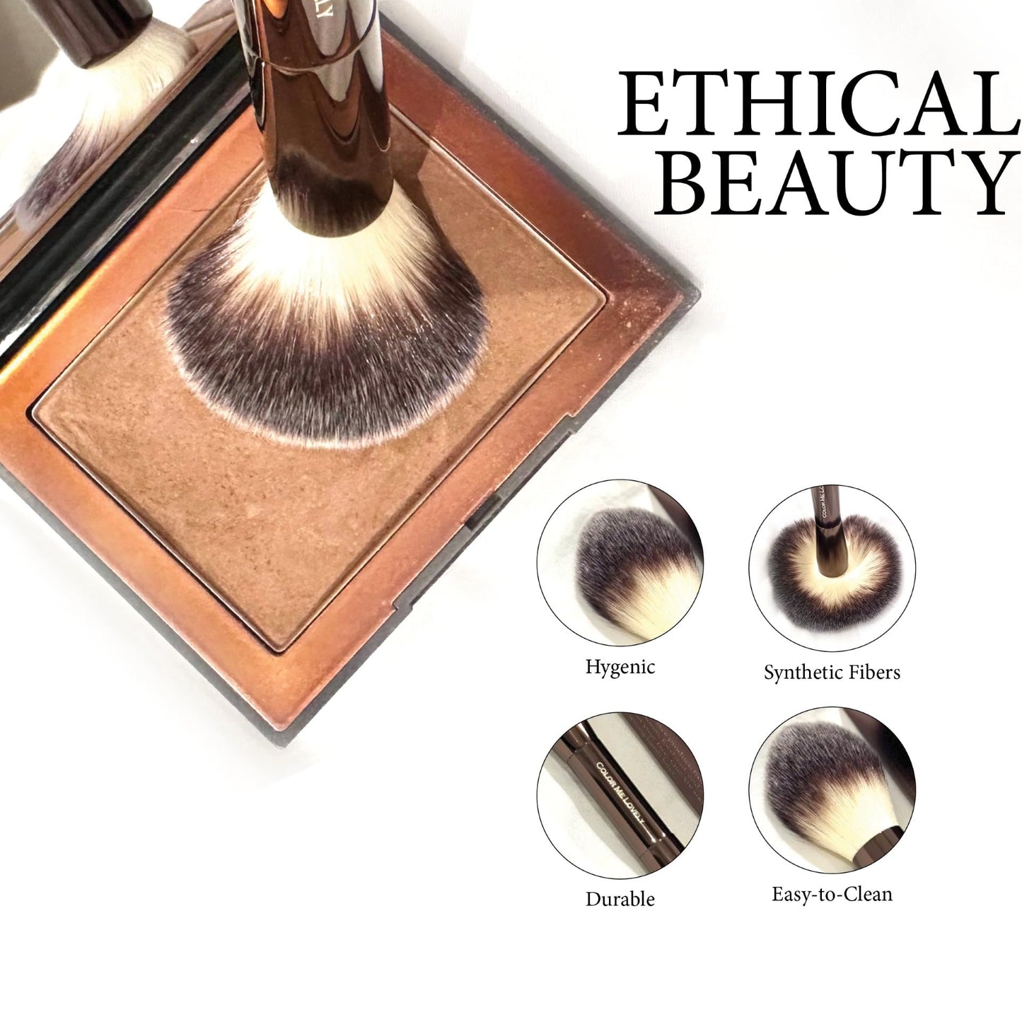 COLOR ME LOVELY Makeup Blending Brush, Double-Sided, Synthetic Bristles