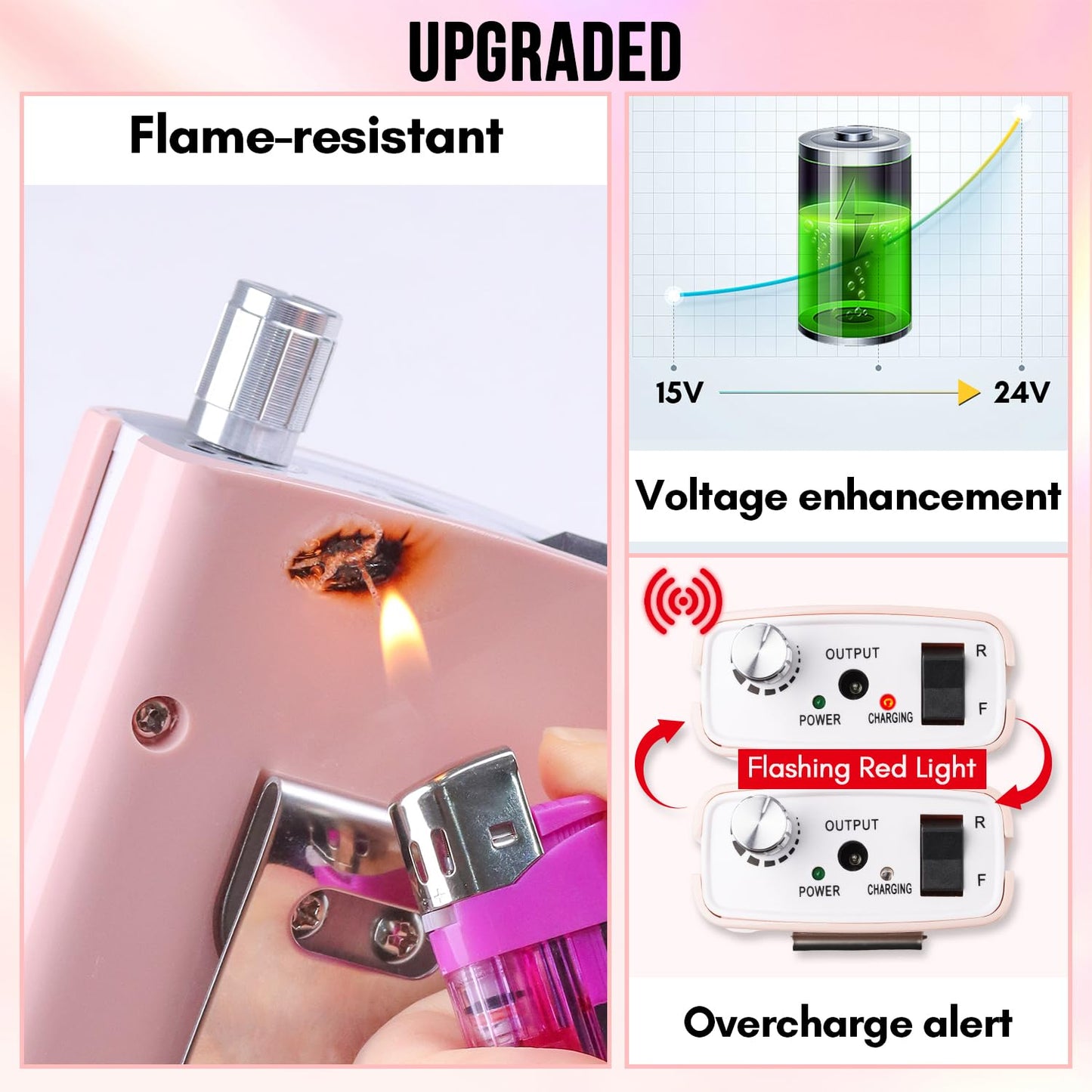 Makartt Nail Drill, Rechargeable Nail E File 30000RPM Electric Nail File, Malory Pink Portable Gel Nail Remover Machine with Nail Drill Bits & Sanding