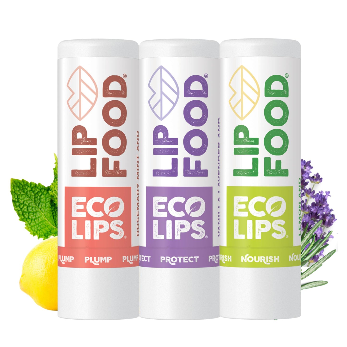Eco Lips Lip Food - Nutrient Dense & Organic Lip Balm (Nourish, Plump and Protect) | Golden Jojoba, Cocoa Butter & Coconut Oil | Organic, Cruelty-Free