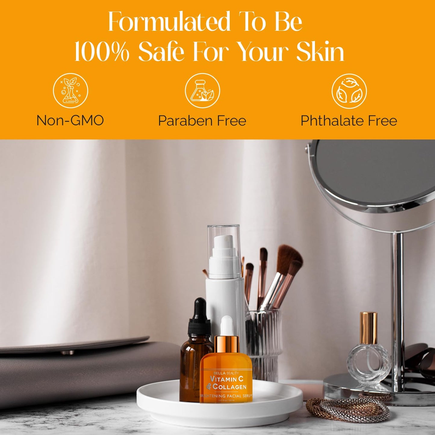 Bella Beauty Vitamin C Serum with Collagen - Dark Spot Reduction, Skin & Anti-Aging - Dermatologist Tested, Cruelty-Free Korean Skin Care for All