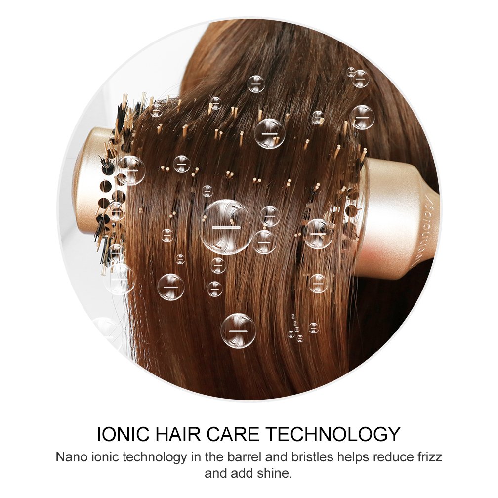 BANGMENG Round Brush Blow Out with Boar Bristles, Nano Thermal Ceramic Ionic Round Hair Brush for Women Blow Drying, Enhance Texture for Styling (1.75 Beauty and Personal Care BANGMENG