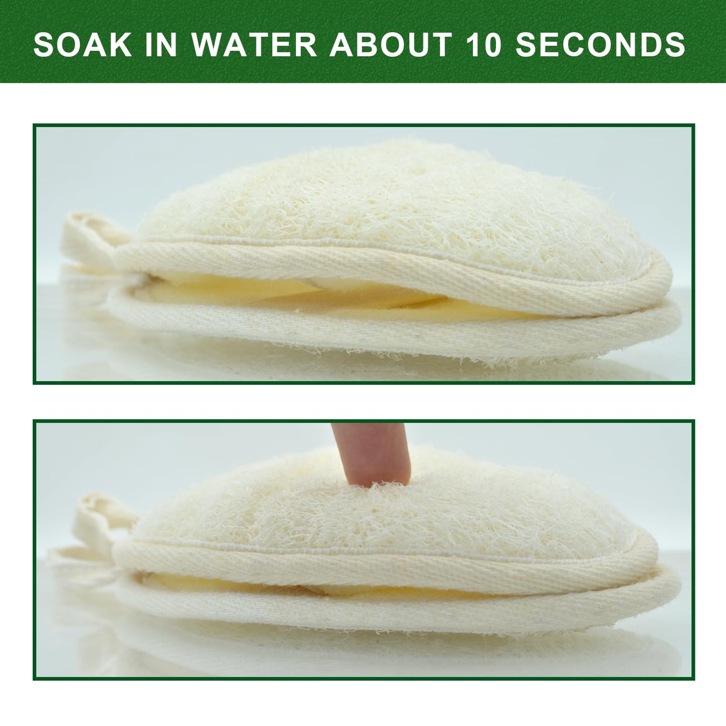 CROVIN Natural Loofah Exfoliating Body Scrubber, Made with Natural Shower Loofah Sponge for Men and Women’s SPA - Pack of 6 Exfoliating Loofah Sponge