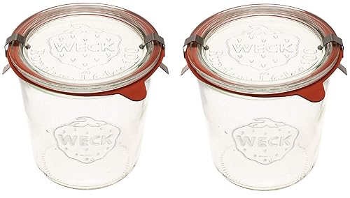 WECK Canning Jars 742 Mold Jars made of Transparent Glass - Eco-Friendly Canning Jar - Storage for Food, Yogurt with Air Tight Seal and Lid - 1/2…