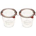 WECK Canning Jars 742 Mold Jars made of Transparent Glass - Eco-Friendly Canning Jar - Storage for Food, Yogurt with Air Tight Seal and Lid - 1/2…