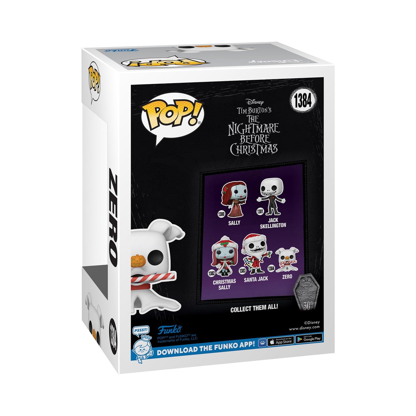 Funko POP! Disney: The Night Before Christmas 30th - Zero with Candycane - Disney: The Nightmare Before Christmas - Collectable Vinyl Figure - Gift…