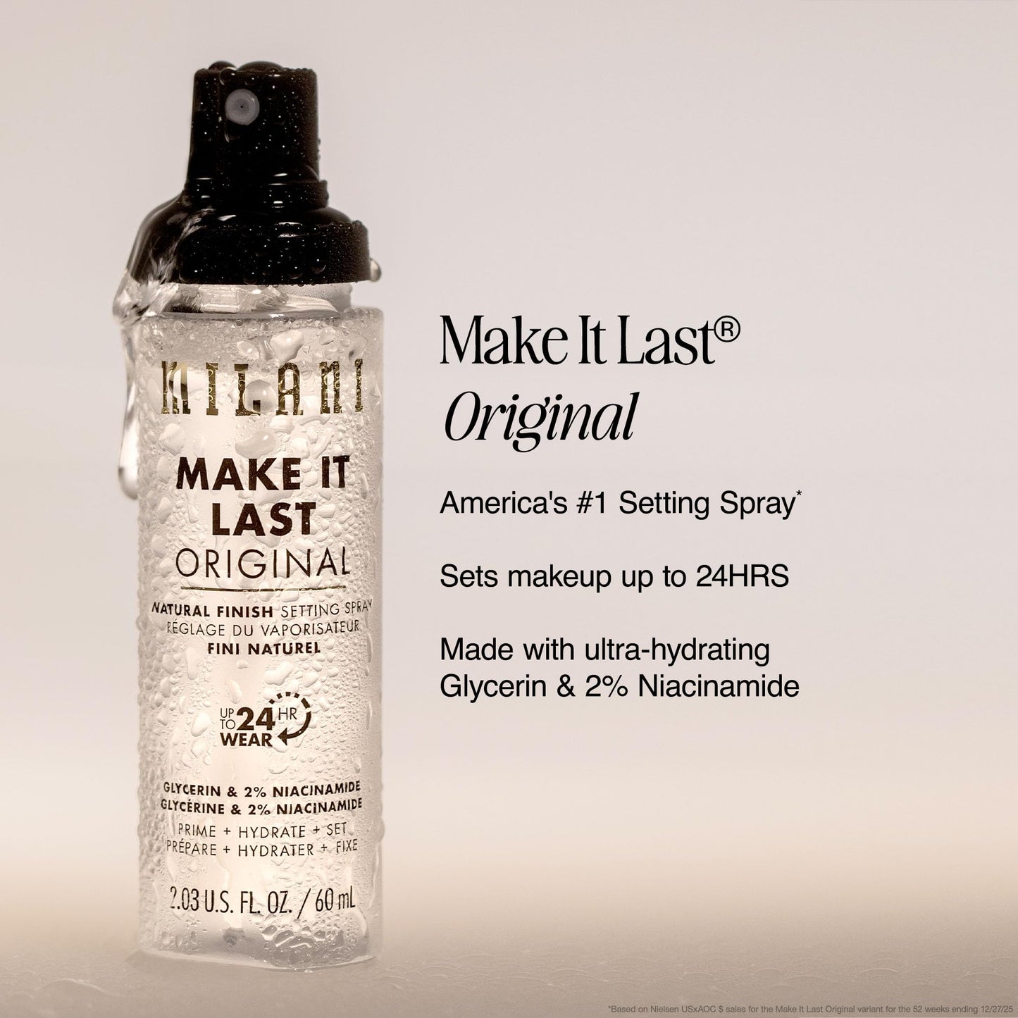 Milani Setting Spray + Primer, Make It Last Original - Natural Finish with Niacinamide for Hydration, Setting Spray for Makeup and Face Primer, 3-in-1 Beauty and Personal Care Milani