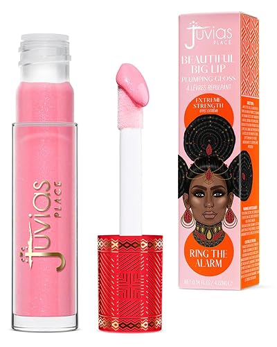 Juvia's Place Beautiful Big Lip Plumper - Ring The Alarm | Stunning Pink Shimmer Gloss for Full, Defined Lips | Plumping, Hydrating & High-Shine