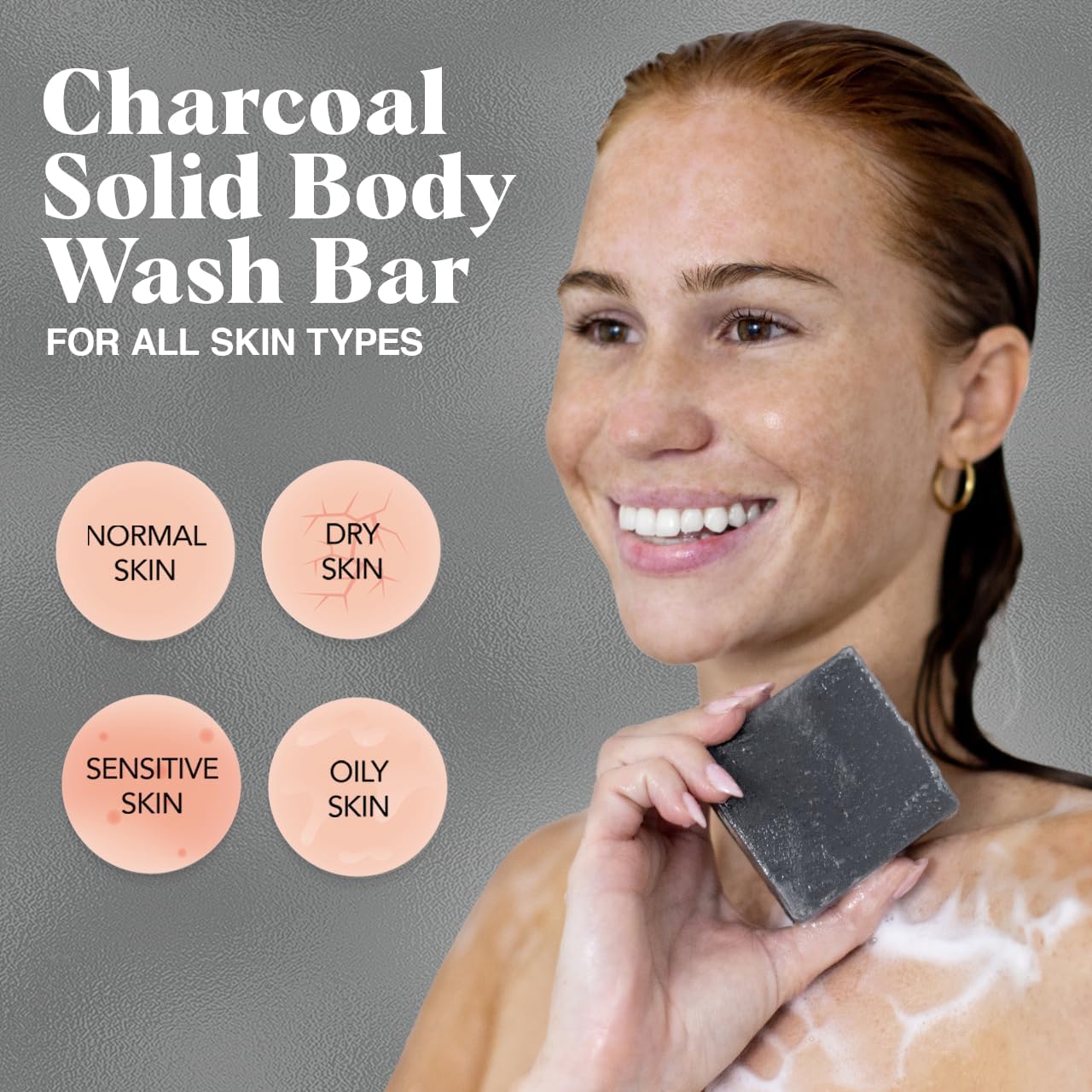 Kitsch Charcoal Soap Body Wash Bar - Detoxifying Bar Soap with Activated Charcoal - Gently Removes Excess Oil & Impurities, Clears Pores, Firms Beauty & Personal Care Kitsch