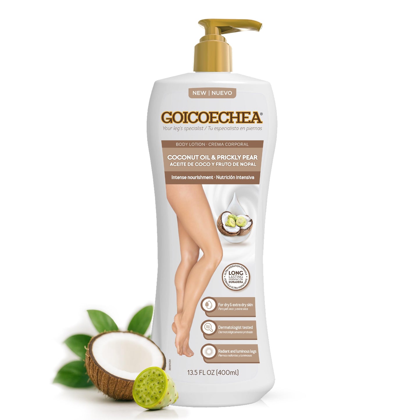 Goicoechea Intense Nourishment Body Lotion with Coconut Oil & Prickly Pear | Womens Lotion for Dry Skin, Body Cream and Moisturizer for Dry Skin