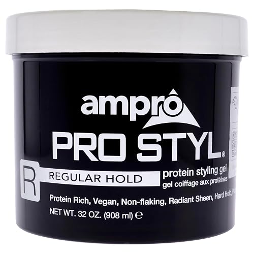 AmPro Pro Styl Styling Gel - Protects and Strengthens Your Strands - Non-Flaking, Alcohol Free, Vegan Formula - Flexible, Touchable Hold for All Hair