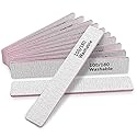 HeeYaa Nail File 12 PCS Professional Reusable 100/180 Grit Double Sides Washable Nail File Manicure Tools for Poly Nail Extension Gel and Acrylic