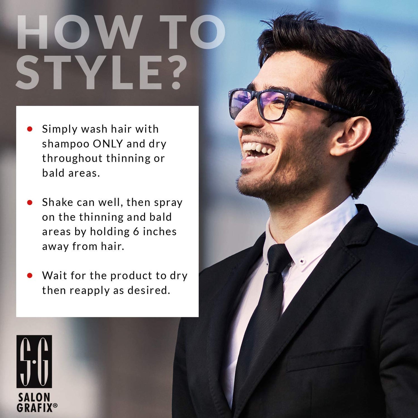 Salon Grafix High Beams Color Thickener Temporary Spray - Jet Black for Unisex - 2.7 oz Hair Color