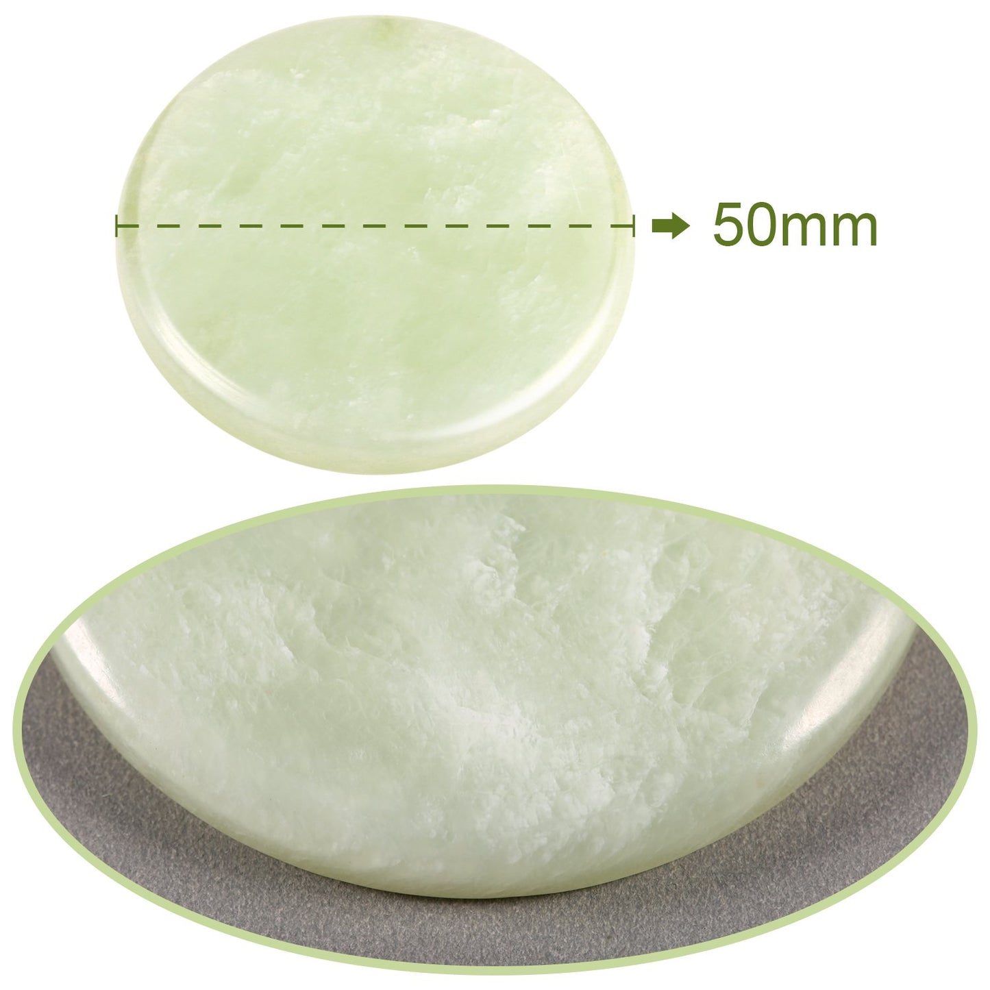 Bememo 2 Pieces Jade Stone for Lash Glue Eyelash Extension Round Jade Stone Green Lash Tile Glue Holders Adhesive Pallet Fake Eyelash Holder Base 2