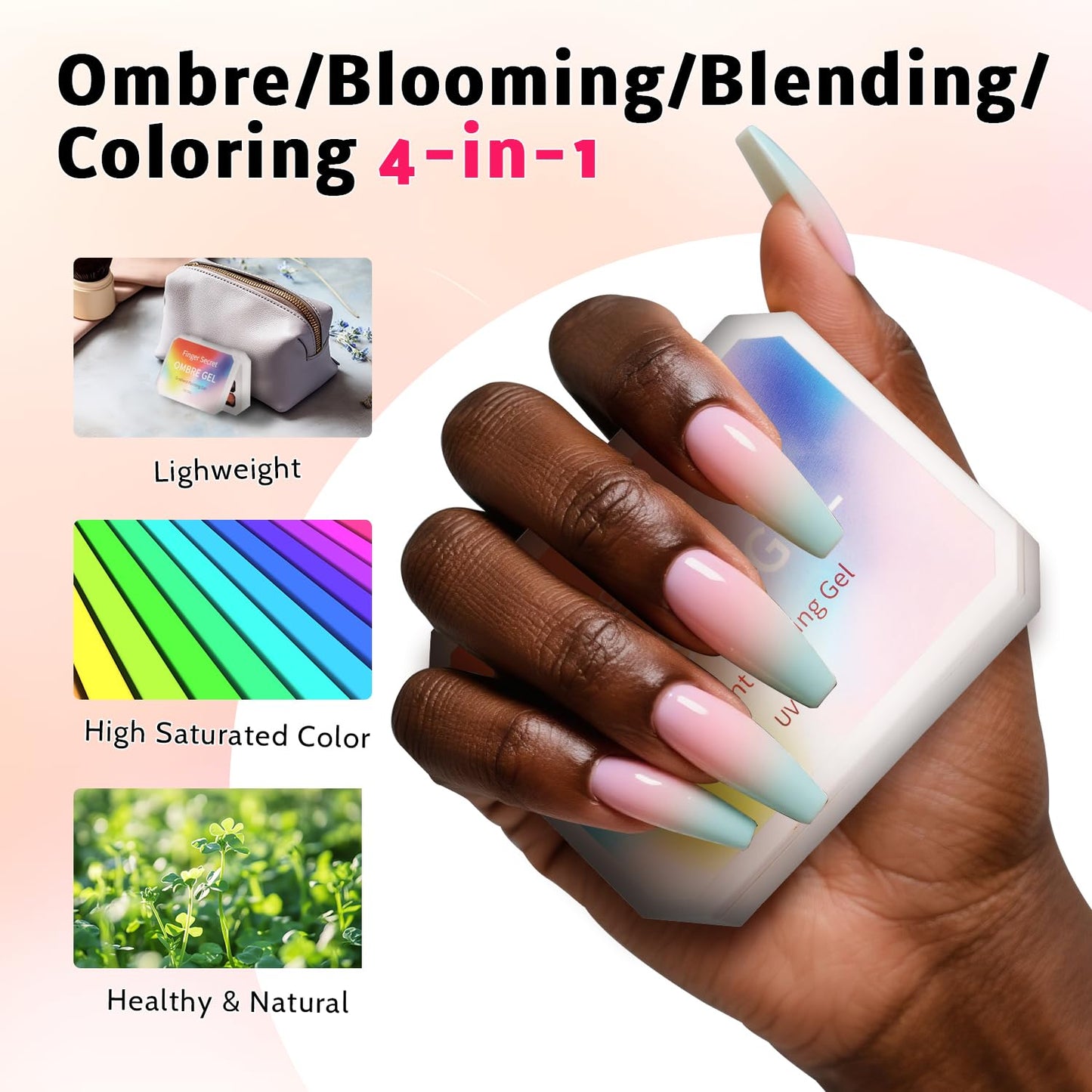Ombre Gel Polish Palette,16Colors Pat Gel Paint Nail Art Kit Sponge Patting Beauty and Personal Care Karroy