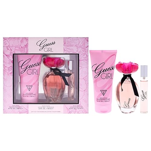 GUESS Girl Eau de Toilette 3 Piece Gift Set - Perfume Spray 3.4 Fl. Oz., Travel Spray 0.5 Fl. Oz., & Body Lotion 6.7 Fl. Oz