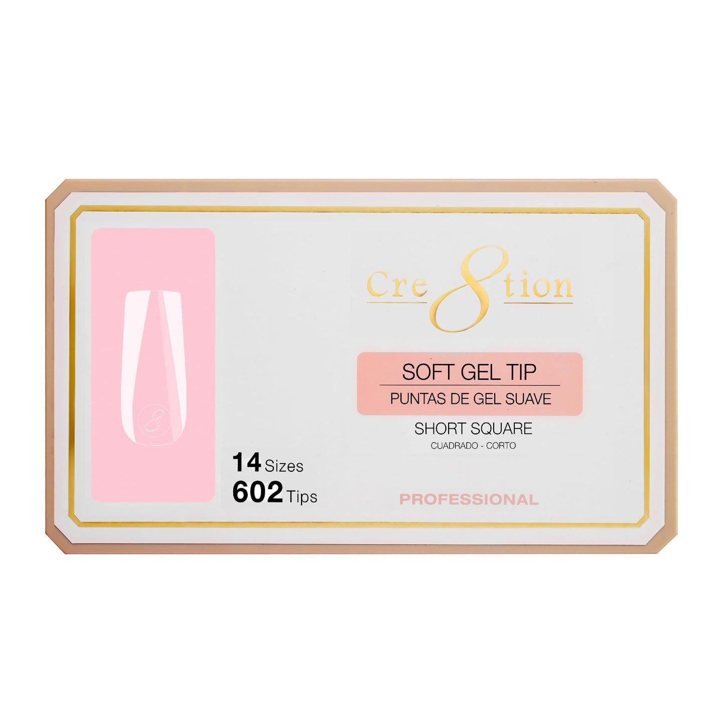 Cre8tion Soft Gel Nail Tips, Short Square Shape, 602 Tips in 14 Sizes (00-9) for Professional Nail Extensions Beauty & Personal Care Cre8tion