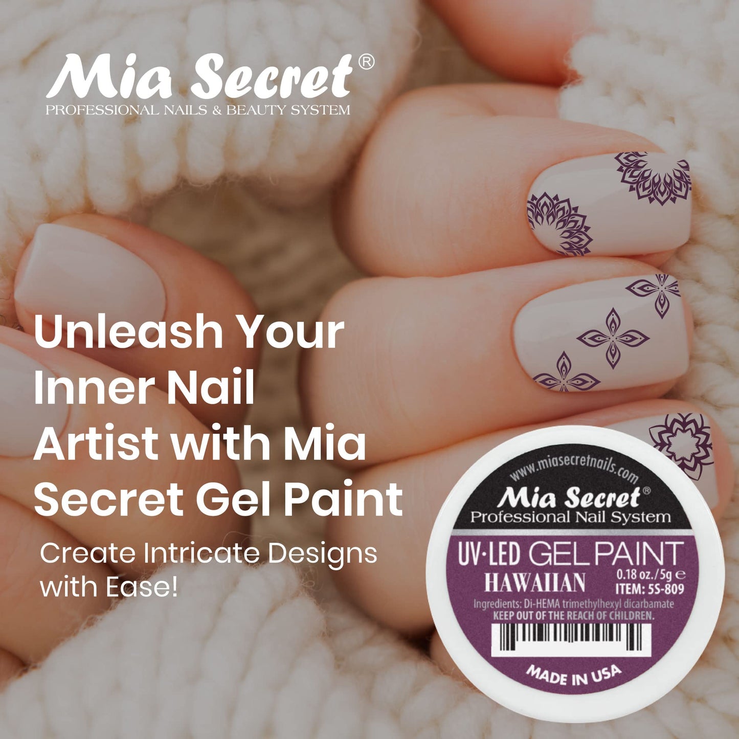 Mia Secret Professional Nail System UV/LED Gel Paint - 5 grams (Hawaiian) Beauty & Personal Care Mia Secret