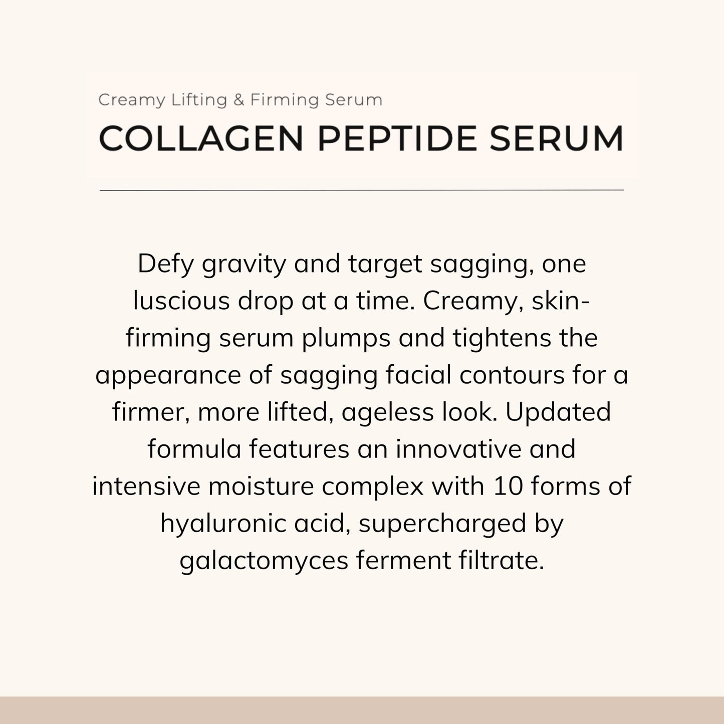 Le Mieux Collagen Peptide Serum - Concentrated, Creamy Anti Aging Face Serum with Skin Contouring Peptides & Moisturizing Hyaluronic Acid, No