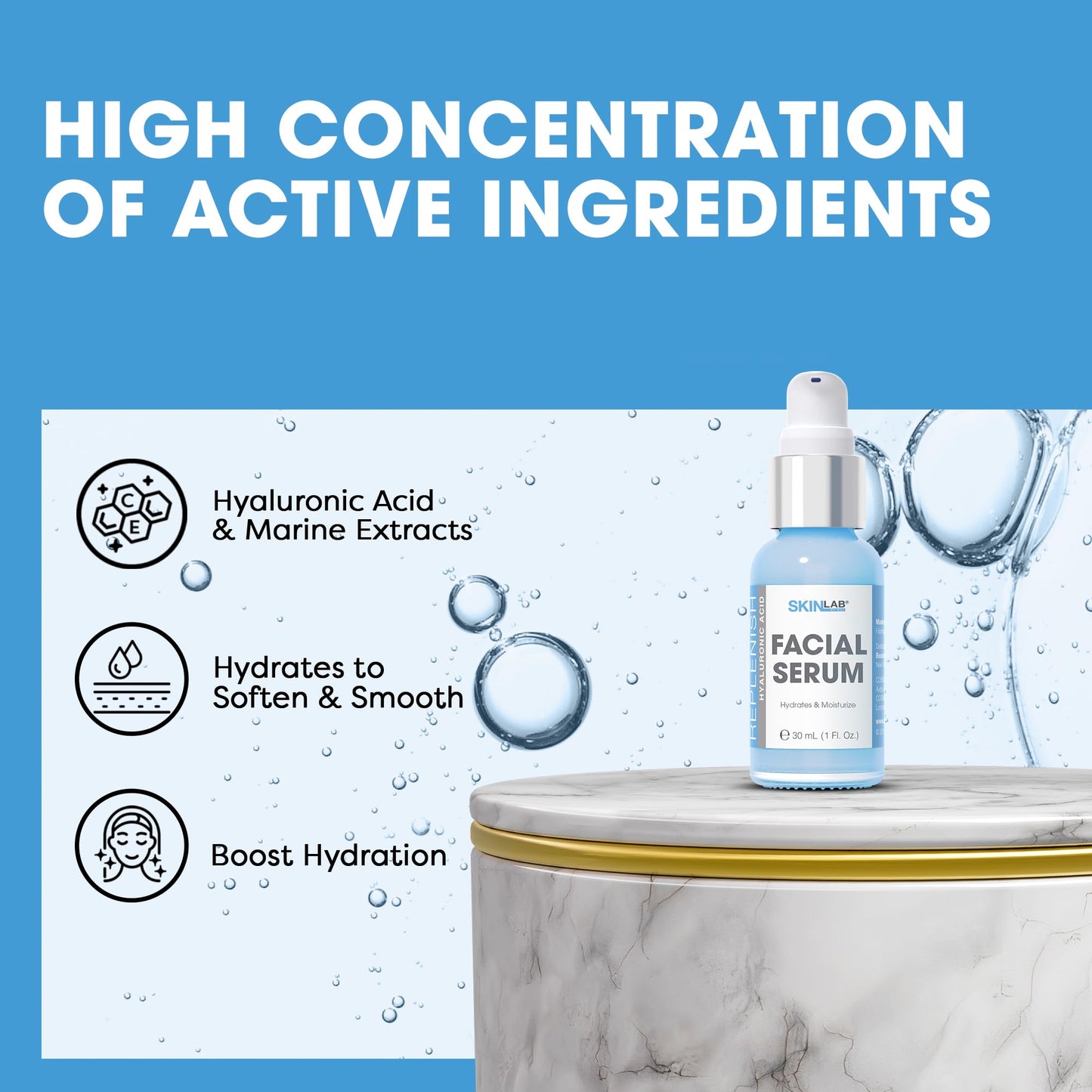 SKIN LAB Hydrate & Replenish Vitamin C Serum - Facial Serum for Women, Anti-Aging Serum, Vitamin C Oil, 1 fl. oz (30 ml)