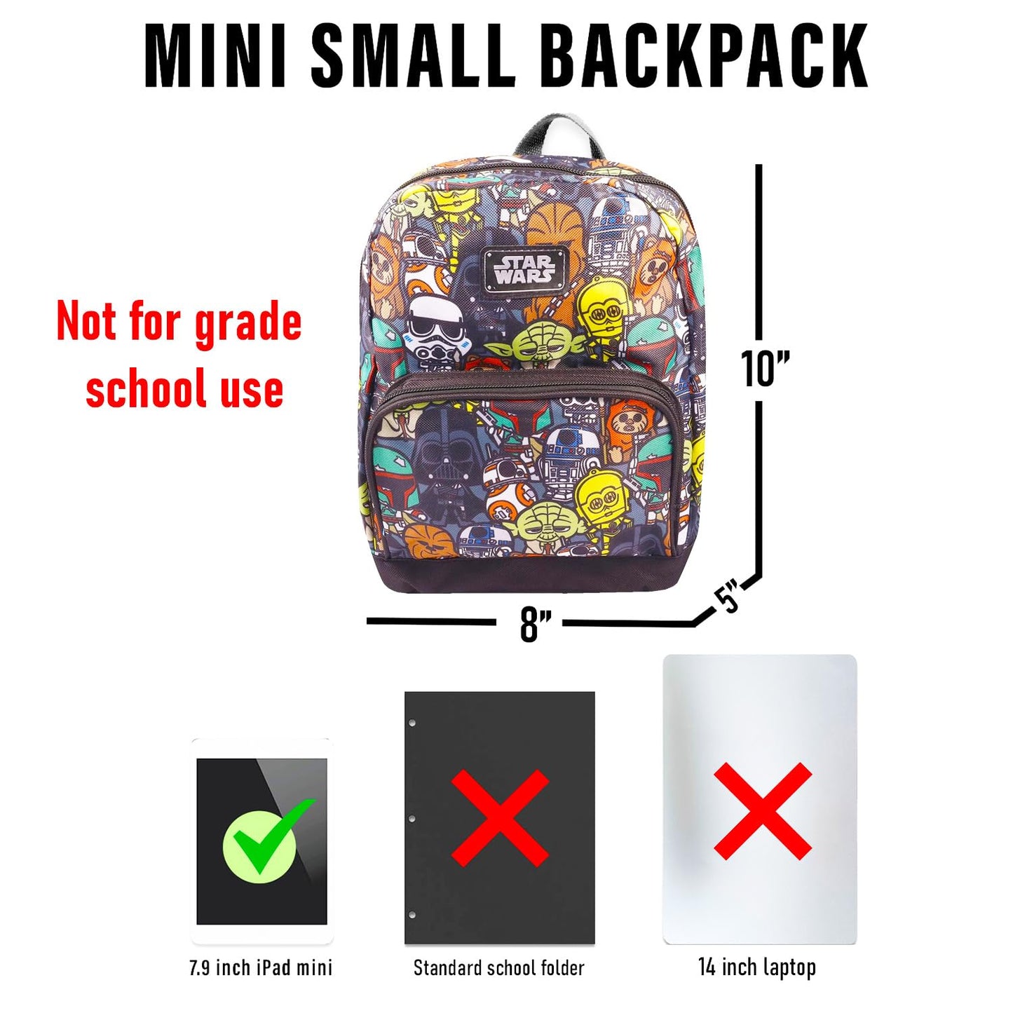 Fast Forward New York Star Wars Mini Backpack for Women -- Canvas Classic Purse Shoulder Bag Adults, Teens