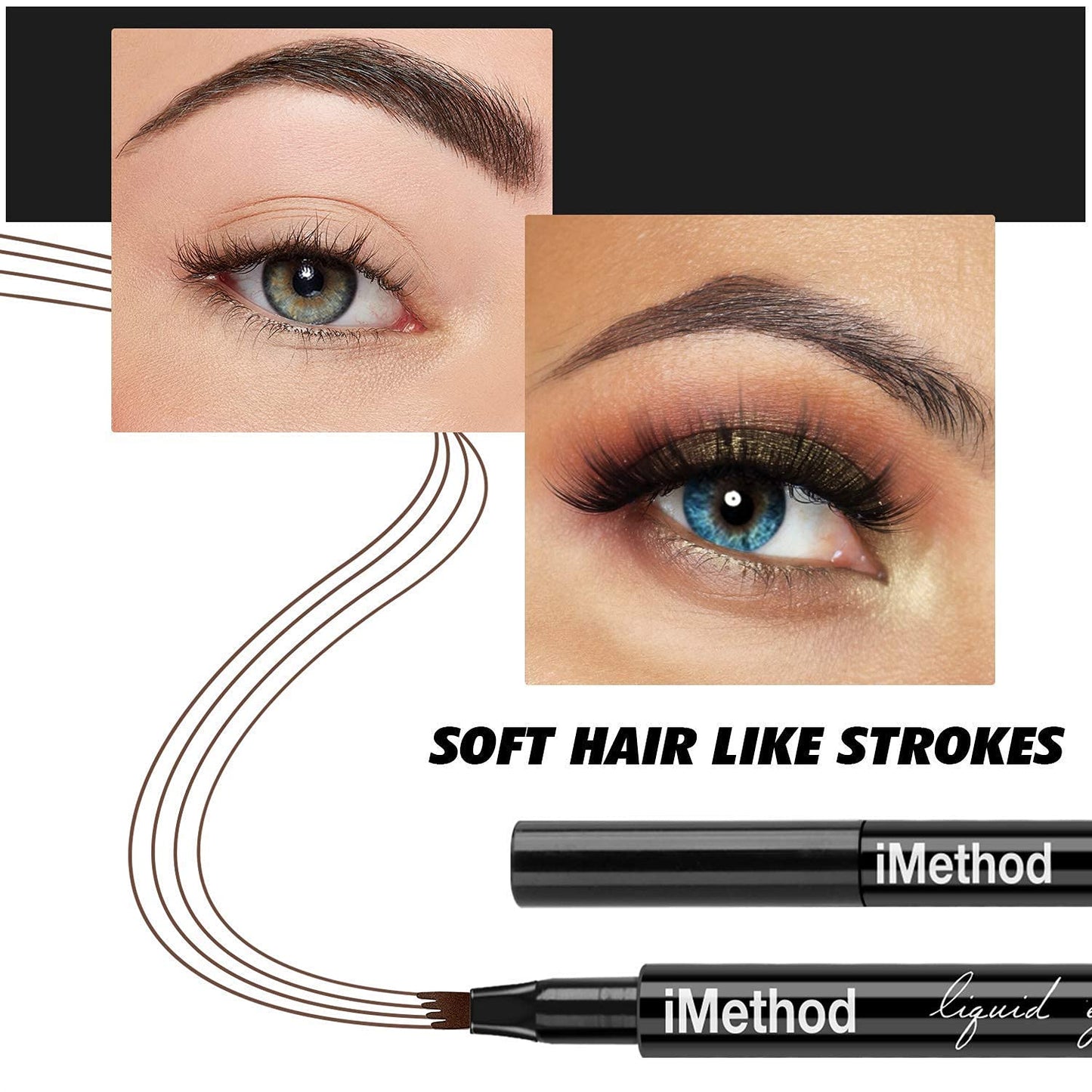 iMethod Eyebrow Pen - iMethod Eye Brown Makeup, Eyebrow Pencil with a Micro-Fork Tip Applicator Creates Natural Looking Brows Effortlessly and Stays