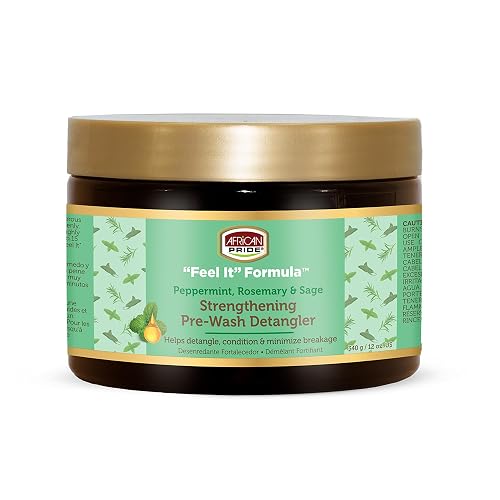 African Pride Feel It Formula Pre-Wash Detangler | Hair Treatment & Hair Mask with Peppermint, Rosemary & Sage | Strengthens, Moisturizes, Promotes