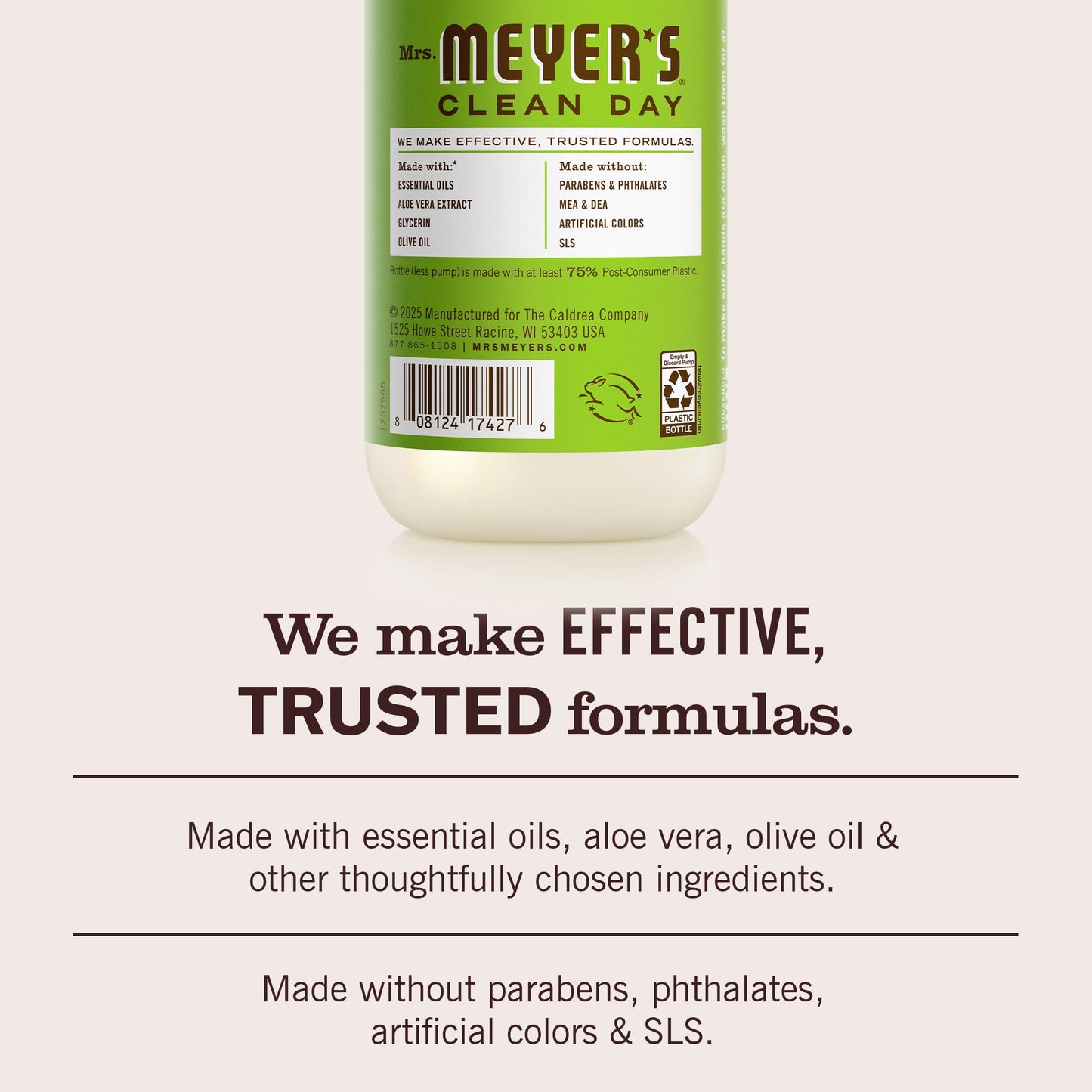 Mrs. Meyer's Clean Day Liquid Hand Soap, Cruelty Free and Biodegradable Formula, Apple Scent, 12.5 oz