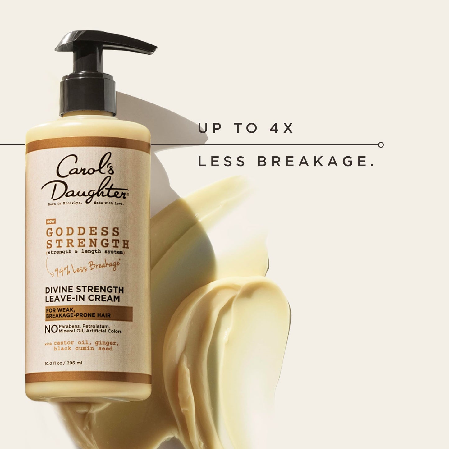 Carol's Daughter Goddess Strength Leave-In Conditioner Cream 10oz – Strengthening & Moisturizing for Wavy & Curly Hair